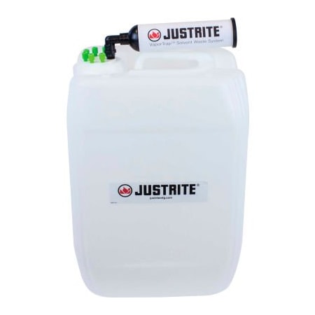 Justrite Justrite 12837 VaporTrap UN/DOT Carboy With Filter Kit, HDPE, 20-Liter, 6 Ports 12837